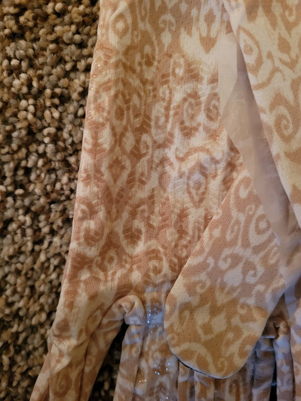 Coolibar Beige Patterned Sun Gloves SPF 50+